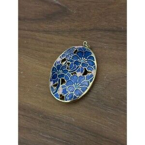 Cloisonné Iridescent Floral Gold-Tone Bubble Pendant